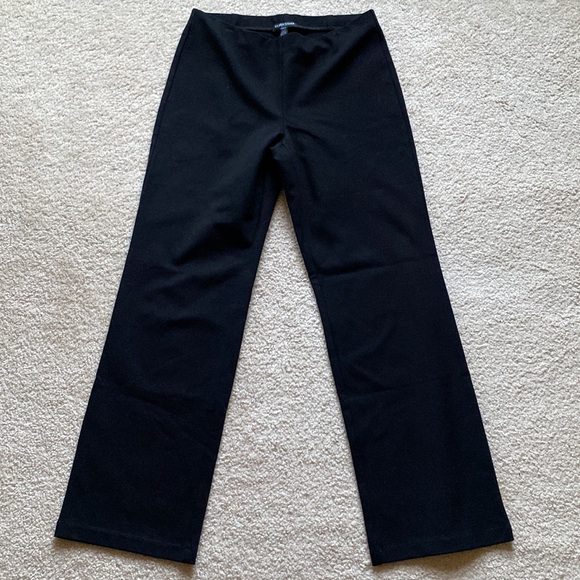 Eileen Fisher Petite Black Stretch-Ponte Straight Leg Pull On Pants PS - Picture 3 of 11